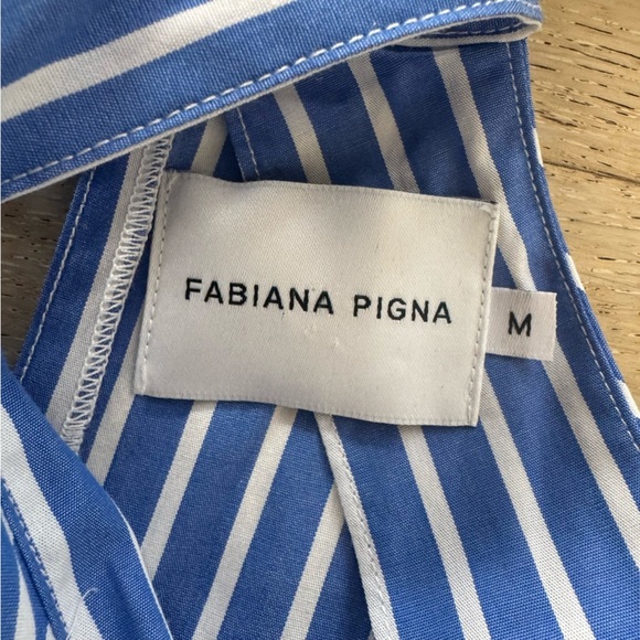 NEW FABIANA PIGNA women's dress in striped indigo M - Picture 8 of 10